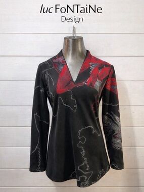 LUC FONTAINE – GRAPHIC PRINT TOP – SIZE 6